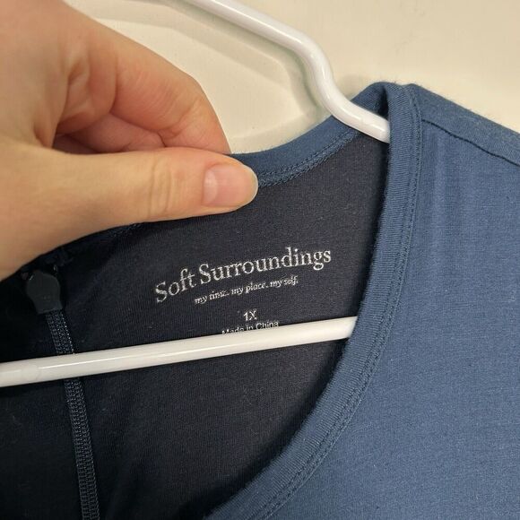 Soft Surroundings Maxi Dress Womens 1X Colorblock Viscose Stretch Casual - Picture 6 of 10